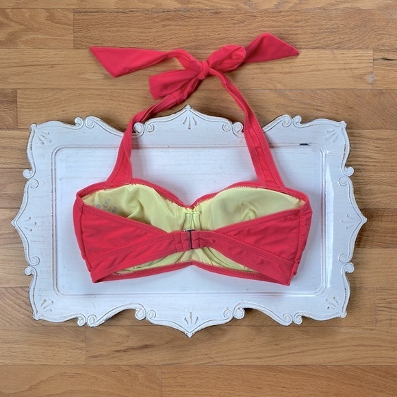 NWOT Athleta Halter Bikini Top Pink/Orange 32D/DD - Picture 2 of 8